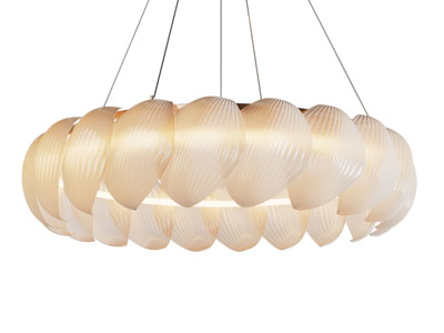 现代圆形贝壳装饰的吊灯