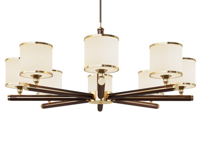 新中式柱形灯罩吊灯