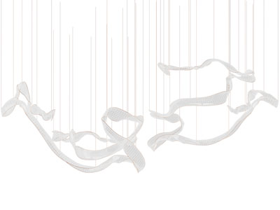 现代垂线飘带吊灯