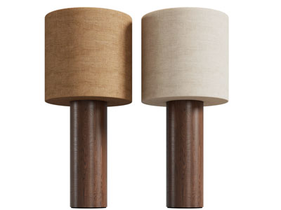 侘寂风实木灯柱台灯