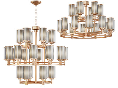 新中式圆柱形灯罩多头吊灯