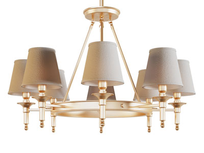 现代轻奢梯形灯罩多头吊灯