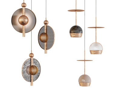 现代轻奢垂线单头吊灯