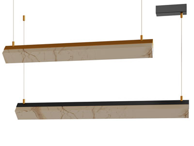 现代大理石纹理的长方形吊灯