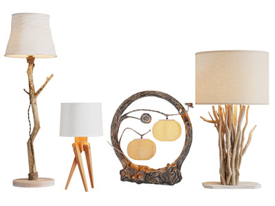 新中式枯树枝灯柱落地灯 台灯