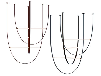 现代客厅皮带灯管吊灯