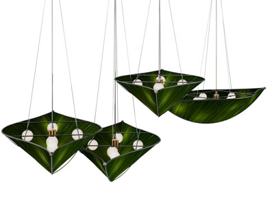 现代树叶灯罩造的吊灯