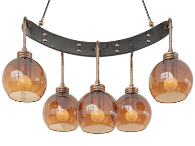 工业风loft茶色玻璃灯罩吊灯