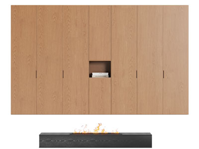 现代悬挂式装饰收纳柜 储物柜 壁炉