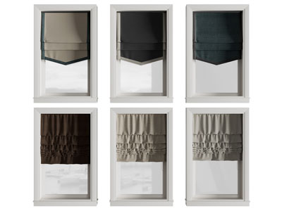 简欧布艺罗马帘、布帘、拉帘