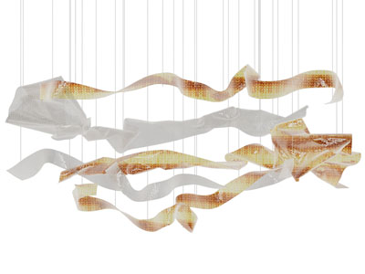 现代飘带造的垂线吊灯