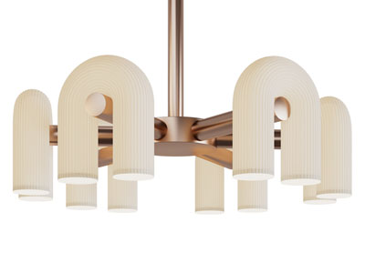 现代U字形灯管多头吊灯