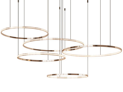 现代套叠圆环吊灯