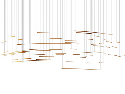 现代钢条灯管组合吊灯