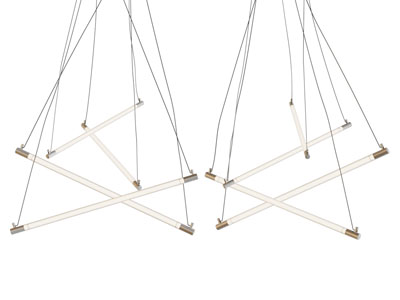 现代交叉棒管吊灯