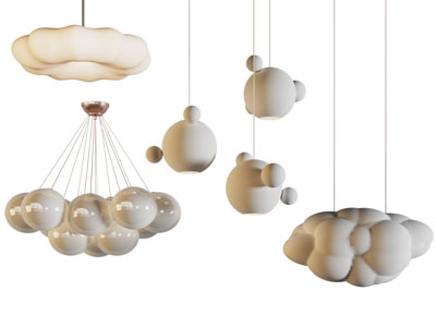 侘寂风泡泡 云朵吊灯