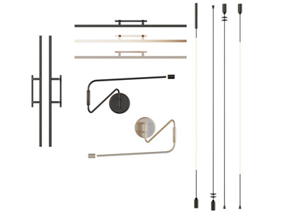 现代可转向金属钢条壁灯 洗墙灯