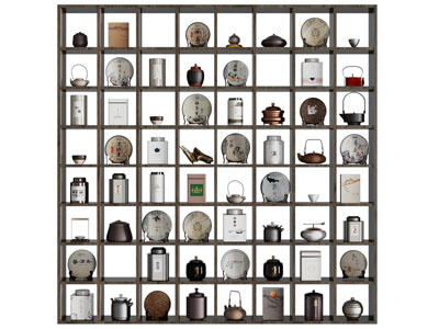 新中式开放式装饰柜