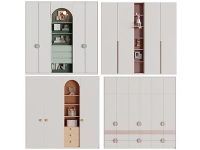 现代儿童衣柜3d模型 现代儿童衣柜