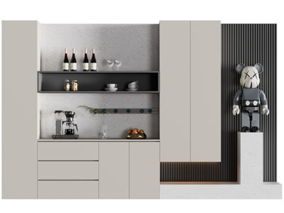 现代玄关鞋柜酒柜组合