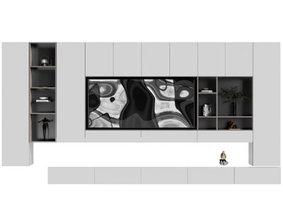 现代电视背景墙3d模型 现代电视背景墙