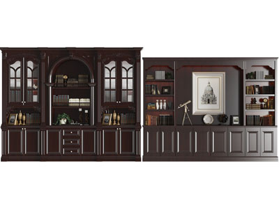 美式装饰柜、书柜