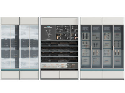 现代拉手五金件展柜、陈列柜