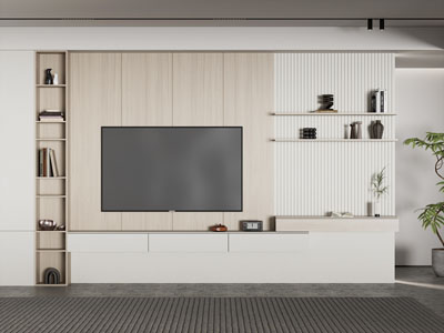 现代电视柜背景墙3d模型 现代电视柜背景墙