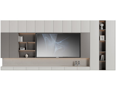 现代电视机背景墙3d模型 现代电视机背景墙