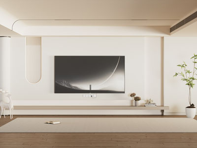 侘寂风电视背景墙3d模型 侘寂风电视背景墙