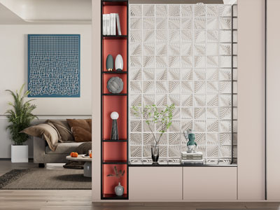 现代玄关玻璃隔断柜