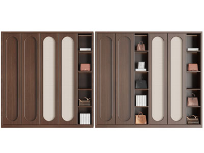 侘寂风实木衣柜3d模型 侘寂风实木衣柜