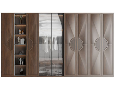 新中式衣柜3d模型 新中式衣柜