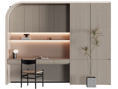 现代实木书桌椅组合