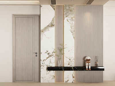 现代入户造玄关栅格背景墙3d模型 现代入户造玄关栅格背景墙