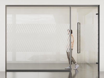 现代玻璃平开门