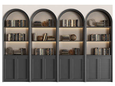 法式实木拱形书柜
