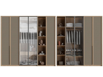 侘寂风衣柜3d模型 侘寂风衣柜