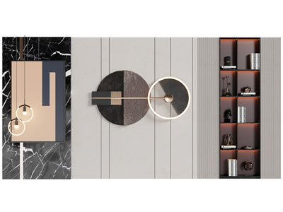 现代背景墙3d模型 现代背景墙