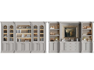 简欧书柜、装饰柜