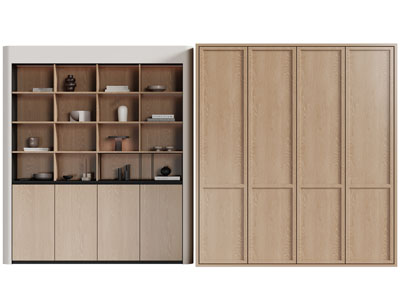 现代实木装饰柜、衣柜3d模型 现代实木装饰柜、衣柜