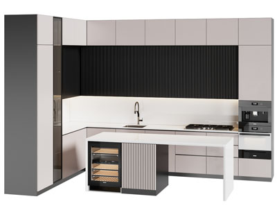 现代整体橱柜、中岛岛台