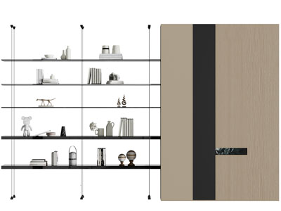 现代开放式装饰柜、衣柜组合3d模型 现代开放式装饰柜、衣柜组合