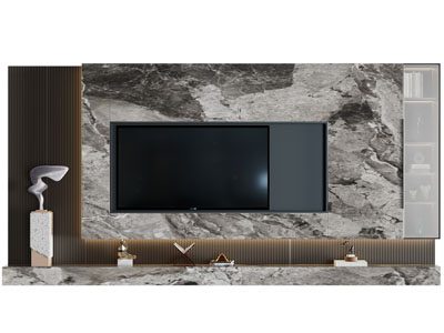 现代电视背景墙3d模型 现代电视背景墙