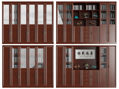 新中式实木装饰柜、书柜