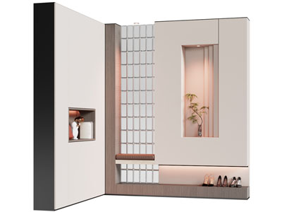 现代玄关隔断鞋柜