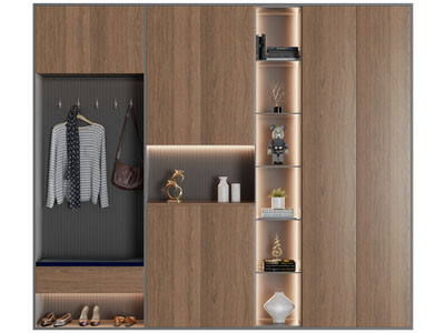 现代实木玄关鞋柜