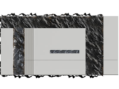 现代岩板背景墙3d模型 现代岩板背景墙