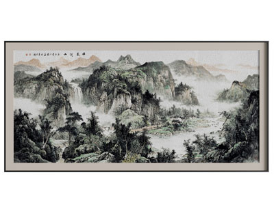 新中式山水装饰挂画3d模型 新中式山水装饰挂画