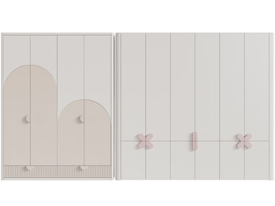 现代儿童衣柜3d模型 现代儿童衣柜